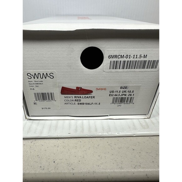 SWIMS Riva Red Loafers Shoes Men’s Size 11.5 Slip In BRAND NEW - Picture 8 of 8